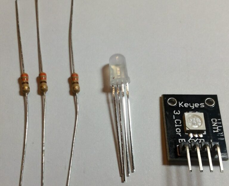 Test d’une LED couleur RVB à cathode commune