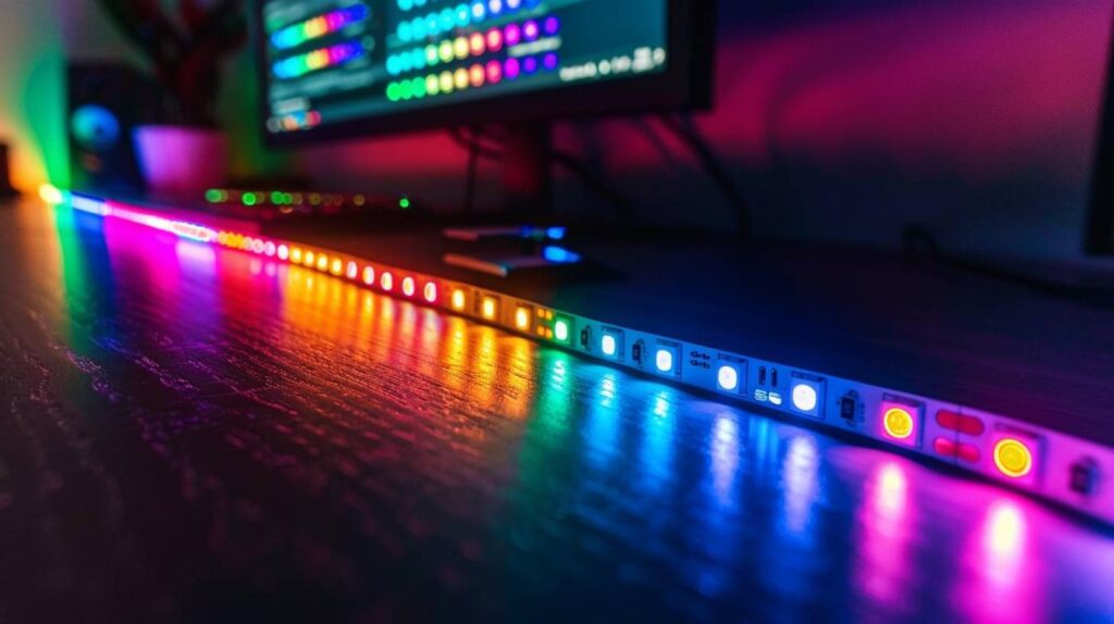 Contrôle d’un ruban à LEDs RGB depuis une interface Processing.