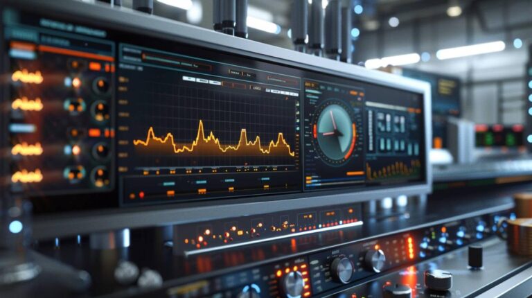 Processing : interfaces graphiques : Oscilloscope multivoies avec contrôles pour chaque voie.