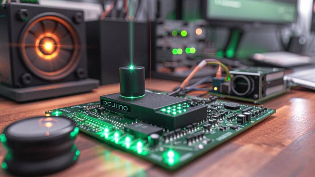 Programmer le pcDuino : Synthèse vocale : L’appui sur un BP déclenche un message en synthèse vocale.