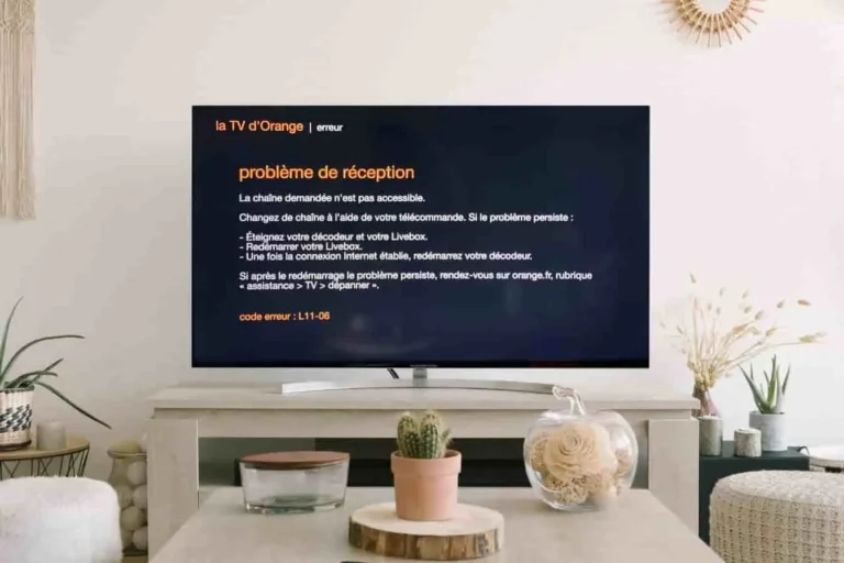 Illustration du code erreur l11-06 sur une box TV Orange avec solutions.