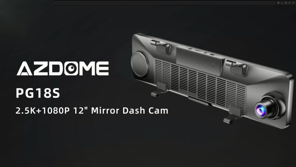 Vue d'une dashcam rétroviseur affichant une interface moderne en haute qualité