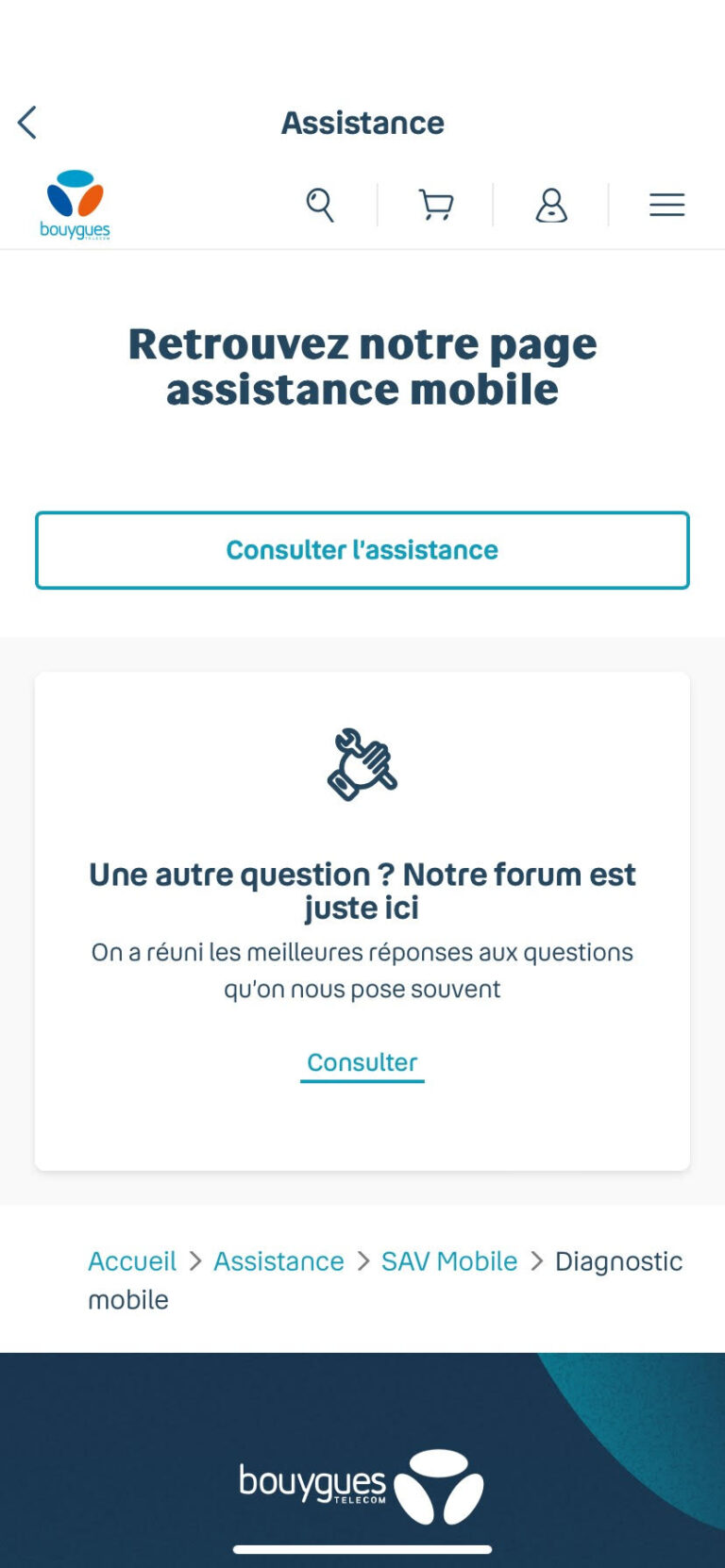 Interface de solution de dépannage Bbox pour résoudre les erreurs fréquentes