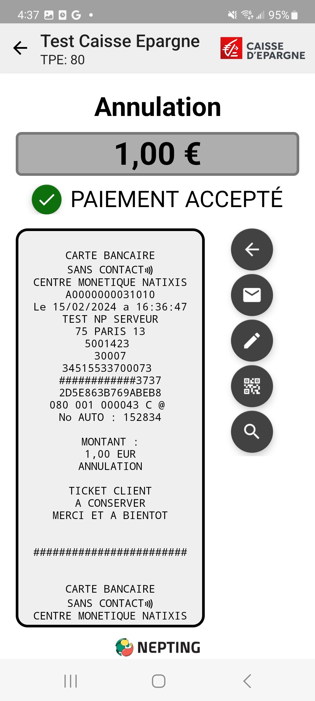 annuler transaction caisse epargne