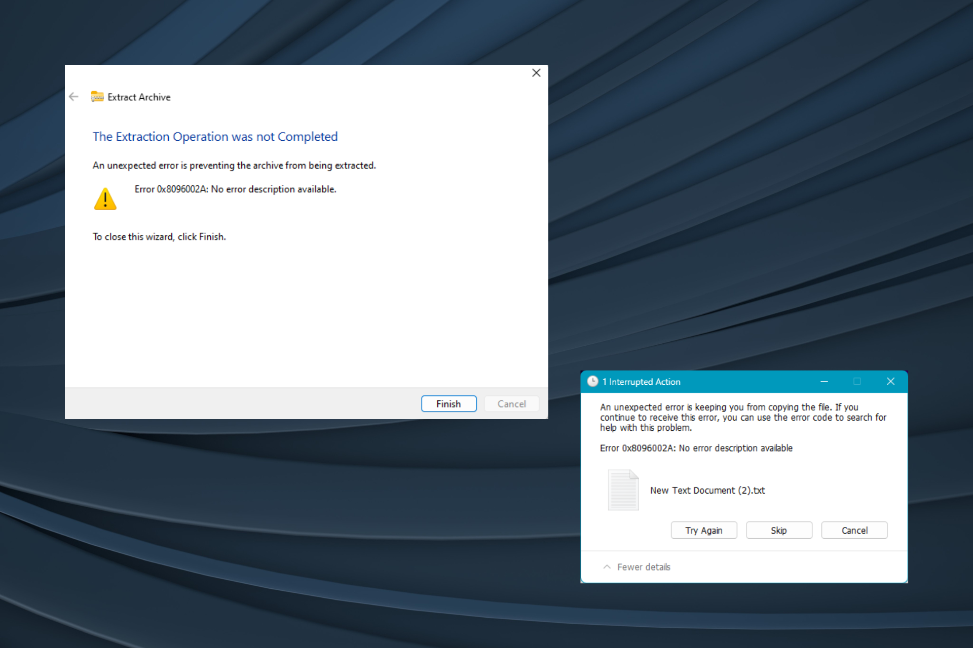Erreur 0x8096002a sur Windows 11