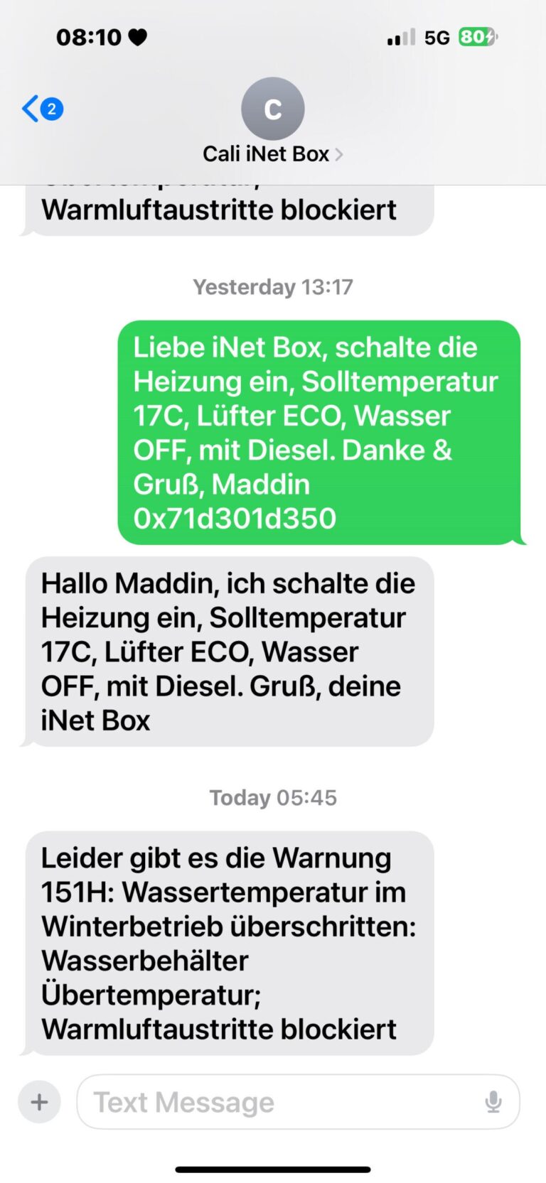 Code erreur W151H sur chauffage Truma, exemple concret d’un dysfonctionnement à résoudre