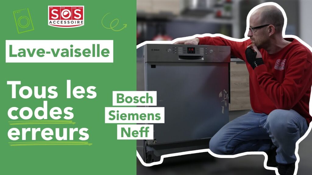 Aperçu des codes erreurs sur un lave-vaisselle Bosch, dont l’erreur E09