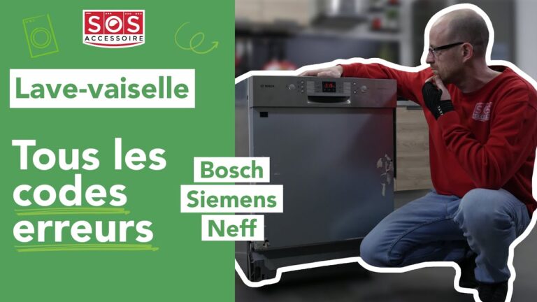 Aperçu des codes erreurs sur un lave-vaisselle Bosch, dont l’erreur E09
