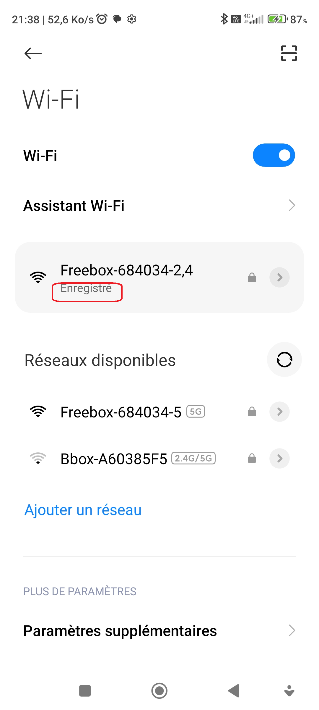 connexion réseau bloquée Free