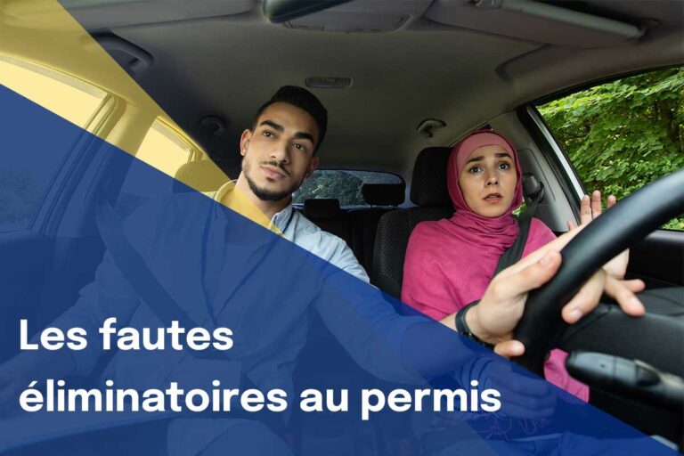 Illustration des principales fautes éliminatoires à ne pas commettre pendant l'examen du permis de conduire