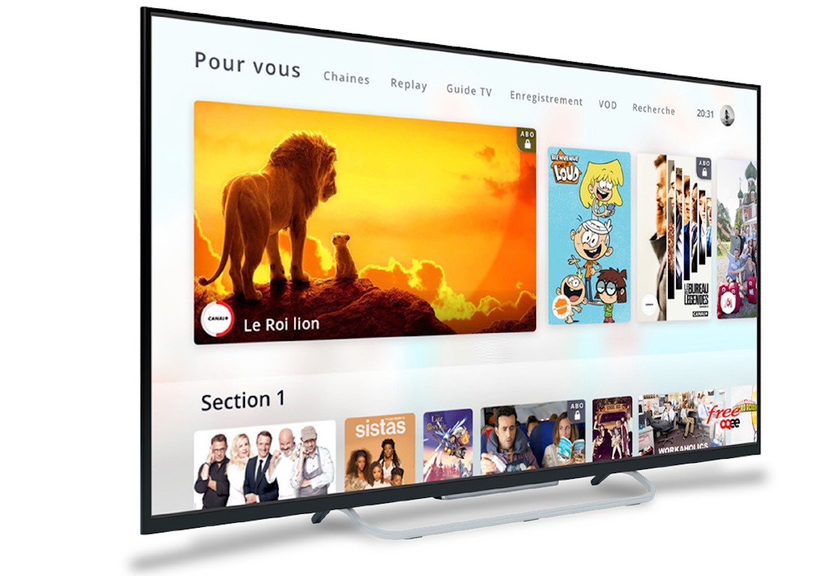 Interface TV Freebox Pop