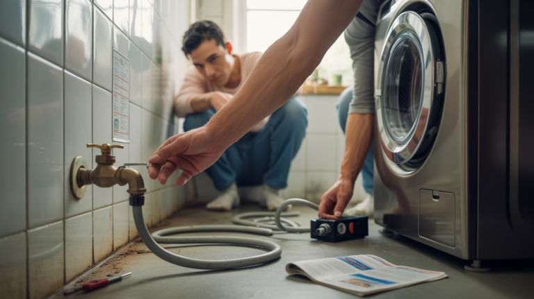Branchement lave-linge : raccordement électricité et eau pas à pas