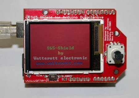 Affichage simple de l&rsquo;heure sur un module couleur S65 Shield (interruption toutes les millisecondes)