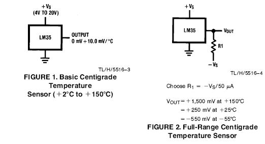 Capteur de température analogique LM 35