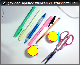 GLAP-Box : Programme de test : Capture d&rsquo;un flux vidéo dans un programme Processing à l&rsquo;aide de la librairie GSVideo et détection +suivi d&rsquo;un objet coloré (balle orangée) en direct à l&rsquo;aide de la librairie openCV.