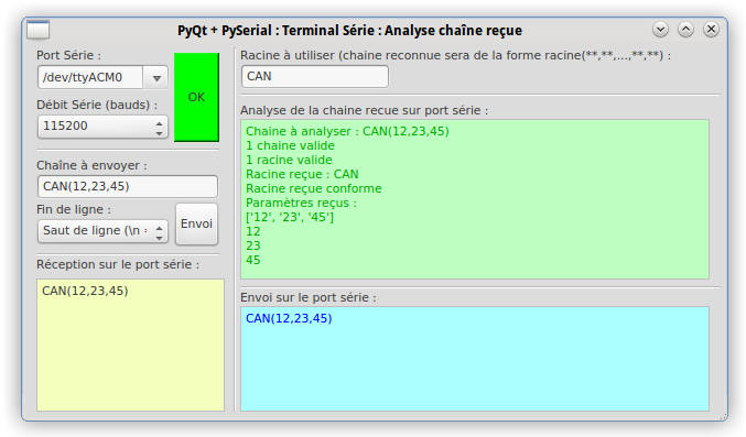 PyQt Lab&rsquo; : Analyse d&rsquo;une chaîne de caractères reçue sur le port Série et extraction de paramètres numériques