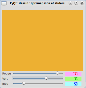 PyQt Lab&rsquo; : Créer une image de couleur unie simple et régler la couleur avec des sliders