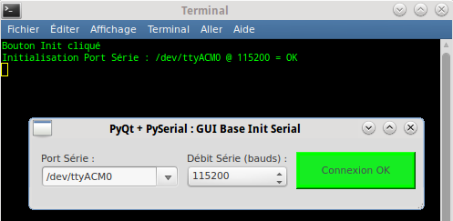 PyQt Lab&rsquo; : Série : Interface graphique de base pour initialiser la connexion au port série (sélection graphique du débit, du port utilisé)